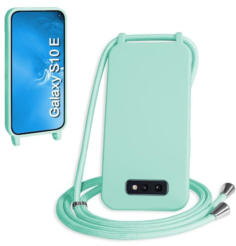 WenBaby Handykette für Samsung Galaxy S10E Hülle mit Band,Handyhülle mit Schnur zum Umhängen Silikon Seil Necklace Schutzhülle mit Kordel Tasche Case TPU Bumper für Galaxy S10E- Pfefferminzgrün