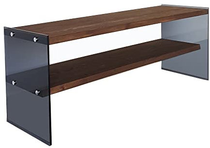 Tavolo TV, 100% in legno in pino, colore in noce