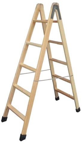 PERSUM - Escalera DE Madera Tijera Profesional 5 PELDAÑOS
