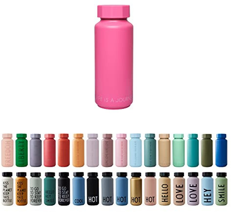 Design Letters Premium Isolierflaschen 500ml | Verwendung als Thermobecher 500ml, Thermoskanne 500ml und Thermoskanne | Campingbecher | auslaufsichere Edelstahl Thermoflaschen | BPA/BPS-frei