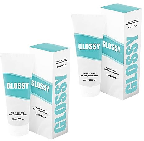 2pcs Haarglättungscreme, Proteinkorrigierende Glättungscreme, Glättungscreme für das Haar, Nährende,Schnell Glättende Kollagen-Haarglättungscreme, Haarglättungscreme für alle Haartypen