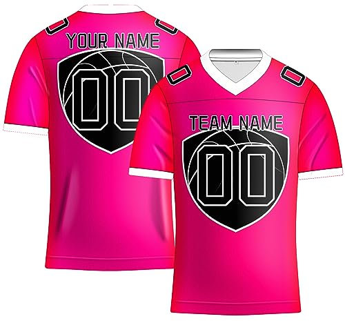 Maillot de football personnalisé pour hommes/femmes/jeunes cousu numéro de l'équipe maillot de sport d'extérieur de luxe, rose, S