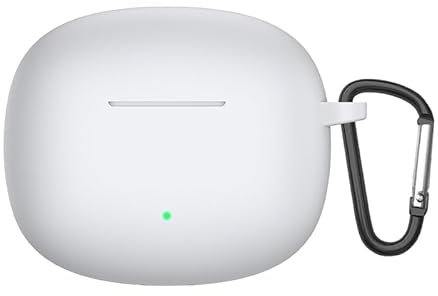 KUTEWEU Custodia per Honor Earbuds X6, Cover viaggio con Carabiner,Borsa Viaggio,Custodia Ricarica,Silicone Resistente Graffi Case per Honor Earbuds X6 Wireless Bluetooth Earphone (Bianco)