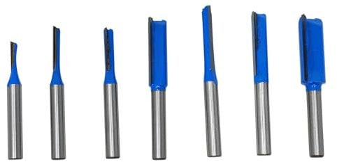 Dapetz ® 7Pcs Single Double Flute Straight Router Bit Set 1/4 Shank For Woodworking Grove Each Router Bit Comes In Handy Individual Case