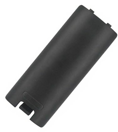 Cubierta negra para puerta trasera de batería, compatible con Nintendo Wii Remote