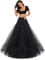 A-Linie Unterrock Reifrock Petticoat Crinoline Full Slips Brautkleid Krinoline Unterröcke Hochzeit Rock Kleid Kleidung Kostüm a line Underskirt Bodenlang Elastisch Taille Weiß Schwarz(Schwarz,34)