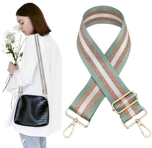 Traziewell Taschengurt Breit Schultergurt, 5CM Taschengurte zum Wechseln Taschenriemen Damen Tragegurt Längenverstellbarer für Schultertasche DIY Zubehör Matcha Grün 1909