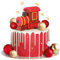 YGCHEN Weihnachten Tortendeko Weihnachtszug Kuchen Deko Kugeln Kuchendeko Geburtstag Zug Figuren Sterne Kuchen Dekoration Weihnachtsdeko Weihnachtsschmuck 16 Stück