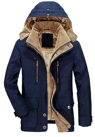 Generisch Winterjacke Herren - Winter Schnee Unten Jacken Stehkragen Daunenweste herren trenchcoat slim fit übergangsmantel Wattierte Hoodie Jacke Winddichter Winterjacke