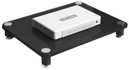 VLKLPZAHAK HiFi Regal Holz 2 3 4-stufiges Audio Rack Plattenspieler Ständer Phono Rack HiFi Rack DVD Schrank TV Ständer Heimkino Wohnzimmer(Black,5cm-2in)