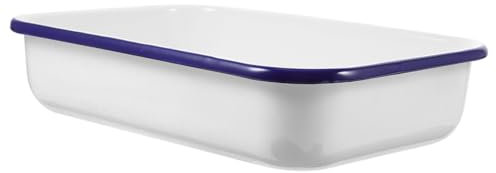HEALEEP Bandeja de Horno Esmaltada Multifuncional Bandeja de Almacenamiento para Cocinar Galletas Pan y Frutas Recipiente de Cocina Seguro y Duradero