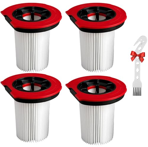 Odashen 4 Stück 12050162 Staubsaugerfilter Ersatz kompatibel mit Bosch Unlimited 9 / Unlimited 10 schnurlosen Staubsauger BBS1041 BKS1051GQC Teile, 4 Filter, 1 Bürste