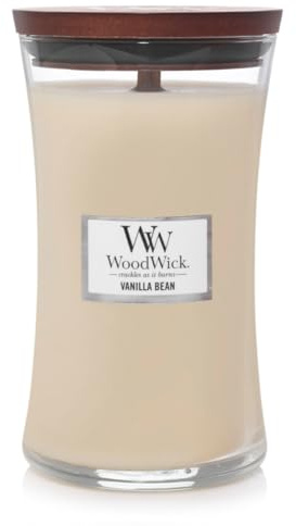 Bougie parfumée en pot en verre WoodWick Parfum vanille Grande taille 623,7 g
