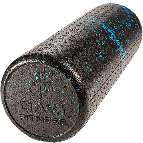Day 1 Fitness High Density Muscle Foam Rollers - Sports Massage Rollers for Stretching, Physical Therapy, Deep Tissue, Myofascial Release - Ideal for Exercise and Pain Relief - Speckled Blue, 12”