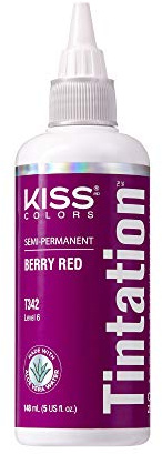 Kiss Tintation Semi Permanent Hair Colour With Argan Oil, Aloe Vera - Berry Red T342