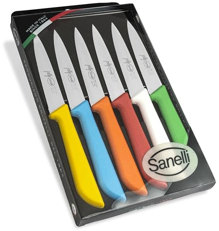 Sanelli 905206 Jolly Skin Messerset 6-teilig Set mit 6 Küchenmessern, Stahl