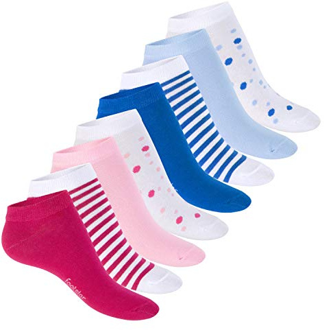Footstar Damen Motiv Sneaker Socken (8 Paar) Kurze süße Söckchen mit Mustern - Multicolor 39-42
