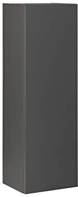 FACKELMANN Midischrank New York/Badschrank mit Soft-Close-System/Maße (B x H x T): ca. 33 x 102 x 28 cm/hochwertiger Schrank fürs Badezimmer/Schrank mit 1 Tür/Korpus: Weiß/Front: Grau