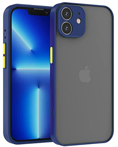Mixroom - Cover Custodia per Apple iPhone 11 Bumper Opaco Protezione Fotocamera con Retro Semitrasparente Bordo Morbido in TPU Colore BLU