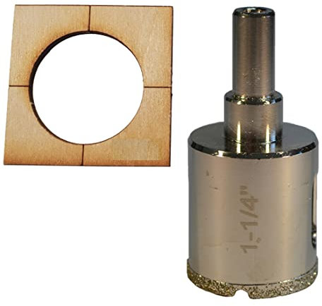 32mm Hole Saw for Tile For Sink Holes for Taps Guide Holds Holesaw In Place Pro Grade Multi Use 32mm Diamond Hole Saw For Porcelain Granite Ceramic Glass Tile Bottles Blocks