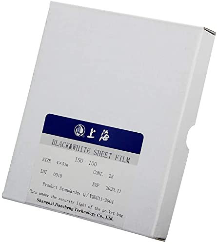eTone 4x5 Film Shanghai 4x5 Zoll Film ISO 100 Weiß/Schwarz Großformatfilm 25 Blatt Neueste Großformat-Kamera-Negative