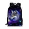 Binienty Schulrucksack für Kinder, Jungen, Mädchen, Teenager, leicht, für Bücher, Laptop, lässiger Tagesrucksack, Galaxy Wolf, Einheitsgröße