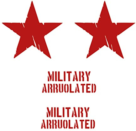 DualColorStampe Aufkleber Militärstern USA US Navy US Army für Auto, Geländewagen, Motorrad, Wohnwagen, Helm, 0269 (Rot)