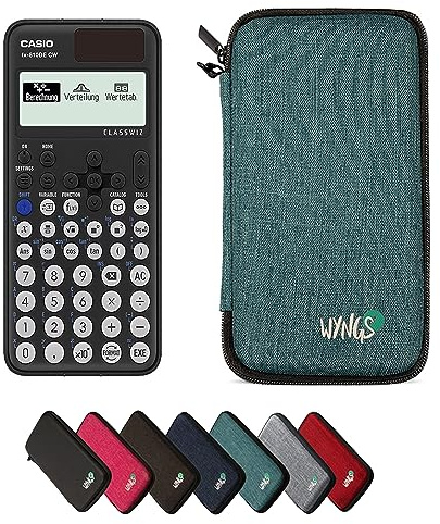 Casio fx-810DE CW ClassWiz inkl. WYNGS Schutztasche Türkis - Wissenschaftlicher Taschenrechner - Basic Set