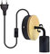 Applique murale LED avec prise européenne en métal et bois - Veilleuse moderne 220 V - Câble de 1,6 m - Culot E27 - Lampe de lecture pour couloir, café, loft bar,Ampoule non incluse (Noire couleur)