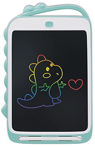 TimeTEX Digitale Schiefertafel SDF A4-S Dino - Innovative und tolle Lösung für Schreib-, Rechen- und Schwungübungen - schwarzes Display, Stiftlinien farbig - Maße: ca. 21,5 cm x 32,7 cm - 84004