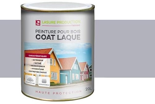 PEINTURE POUR BOIS : COAT LAQUE-Gris Nuage-Bidon de 20 l