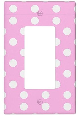Wandplatte für Lichtschalter, Dimmer, Steckdose, Rosa gepunktet