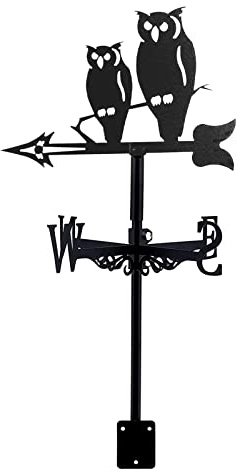 ANCNA-U Girouettes Métal Hibou Girouette Jardin Décoratif Girouette en Acier Inoxydable Girouette De Cour Fer Art Indicateur De Direction du Vent pour Extérieur Fer Toit Jardin Cour Ferme SC
