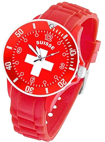 Taffstyle Silikon Armbanduhr Quarz Fan Uhr WM & EM Länder Flaggen