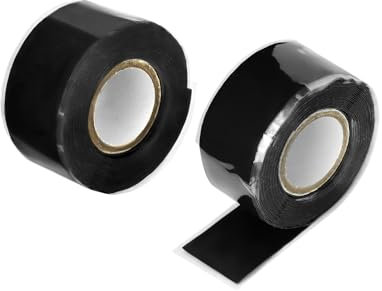 QWORK® 2 Rotoli Nastro in Silicone Autofondente 25 mm x 3 m, Nastro Isolante Impermeabile per la Riparazione di Tubi Flessibili, Cavi Elettrici e Altro - 6 m in totale