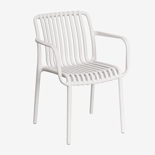 SKLUM Gartenstuhl mit Armlehnen Wendell Gardenia Weiß
