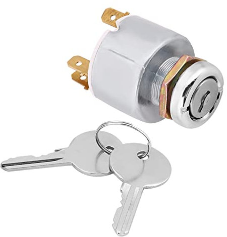 Majatou 12V Interruptor de Encendido Automático, 3 Posiciones Interruptor de Encendido Modificado para Automóvil con 2 Llaves, Llave Contacto Barco, Llave Arranque Tractor