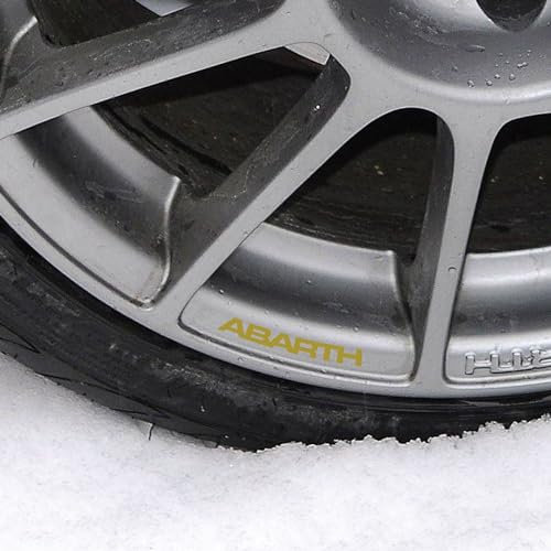 PUMU STICKERS Adesvi compatibili ABARTH 595 695 per cerchi in lega (ORO), AB14X5