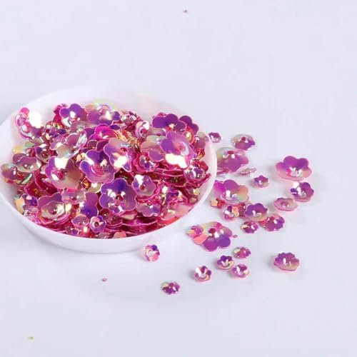 10 g/Menge, gemischte Farben, verschiedene Größen, 3D-Pflaumenblüten, lose Pailletten, Nähen, Basteln/Verschönerungszubehör, Nähzubehör für Damenbekleidung, JG Rose