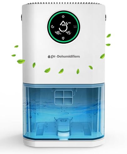 2000ml GW®-Dehumidifier for Home & Bedroom - Powerful Dual Peltier, 3 Modes, Auto Defrost -Dehumidifiers for bedroom with Humidity indicator-Quiet Dehumidifier(<33db)- Dehumidifier for Bathroom,Garage
