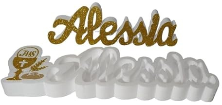 Porta confetti Comunione con Nome Calice Spiga e Pane in polistirolo 2 in 1 contenitore personalizzato cm 60
