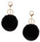 Adunsiaoto 2 Pièces Porte-Clés Peluche Pour Voiture, Pendentif De Décoration Pour Clé De Voiture, Porte-Clés Voiture Avec Pendentif Boule En Fausse Fourrure Lapin Et Breloque De Sac à Main(Noir)