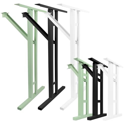 Natural Goods Berlin 2er Set I-Form Gestell für Bierzeltgarnitur (Weiß, 43x23 cm) - Klappbare Metall Füße für Bierbank - Stabiles Outdoor Bankgestell für Garten, Terrasse & Camping