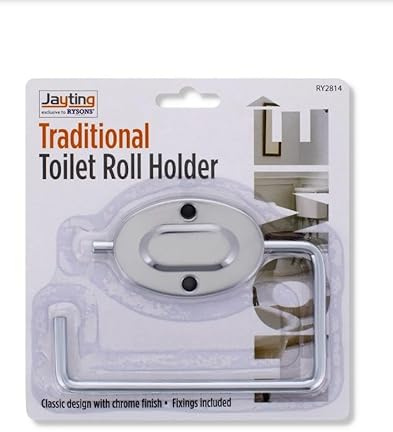 Generic Traditional Toilet Roll Holder Chrome Metal Chrome Finish Wall Mounted