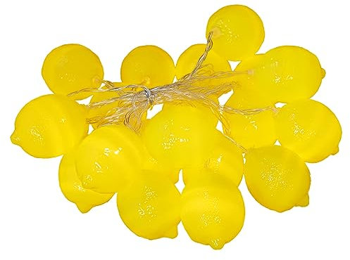 Ciieeo LED Lichterkette Zitronen Plastikzitronen Dekoration Batteriebetriebene Hängeleuchten für und Außenbereich Warme Obstlichter für Kreative Raumgestaltung