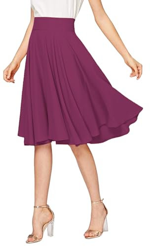 Emma & Giovanni - Jupe Midi Evasée (Taille 36 à 46) - Femme (Mauve, 44-46)