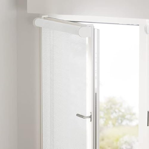 Estores enrollables Sin taladrar Screen Corti Fiberglass | Color Blanco | 40 x 100 cm (Ancho x Alto) | Tamaño de la Tela 37 x 100 cm | Cortinadecor