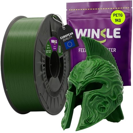 WINKLE PETG Filament 1.75mm Tannengrün, 1kg Spule, 3D Drucker | Kompatibel mit FDM Druckern, 3D-Druckmaterialien, Maßgenauigkeit +/- 0.03mm, Schlagfest, Leicht zu Bedrucken