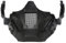 Jungle Leopard Masque Tactique Demi-Visage Airsoft Casque Masque en Maille Wargame Paintball Écran Facial de Protection(BK)