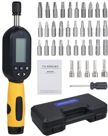 VISLONE Digital Torque Screwdriver 10.74-106.21in-lbs/1.2-12Nm 1/4 inch Drive 38 in 1 Screwdriver Torque Wrench Set with Buzzer & LED Indicator for Bike Repairing,Tools, Maintenance and Mounting